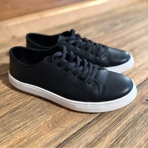 Patina Black Leather Sneakers